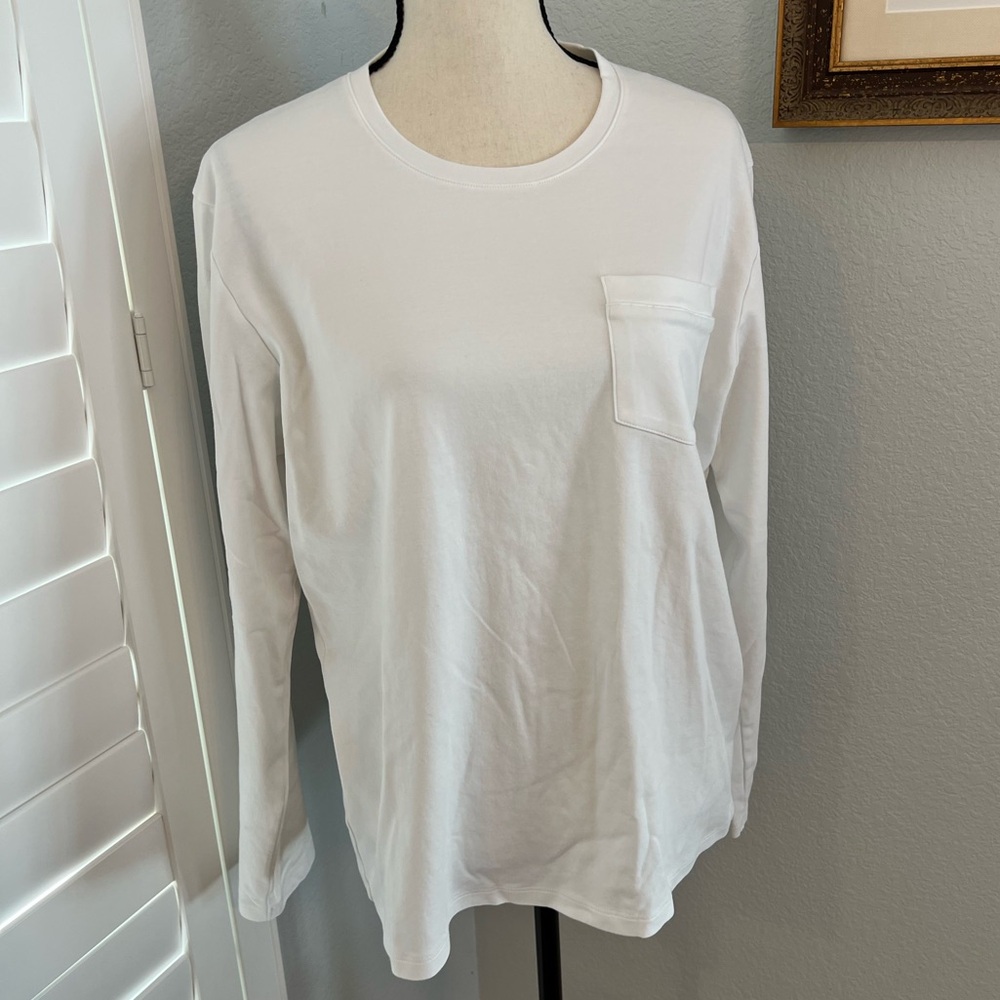 BLAKE MEN'S LONGSLEEVE POCKET TSHIRT WHITE
